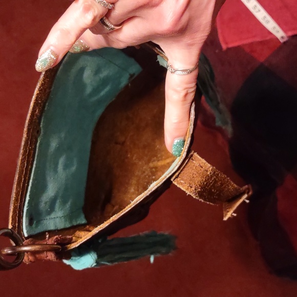 Custom made cow leather fringe bag. - Picture 7 of 16